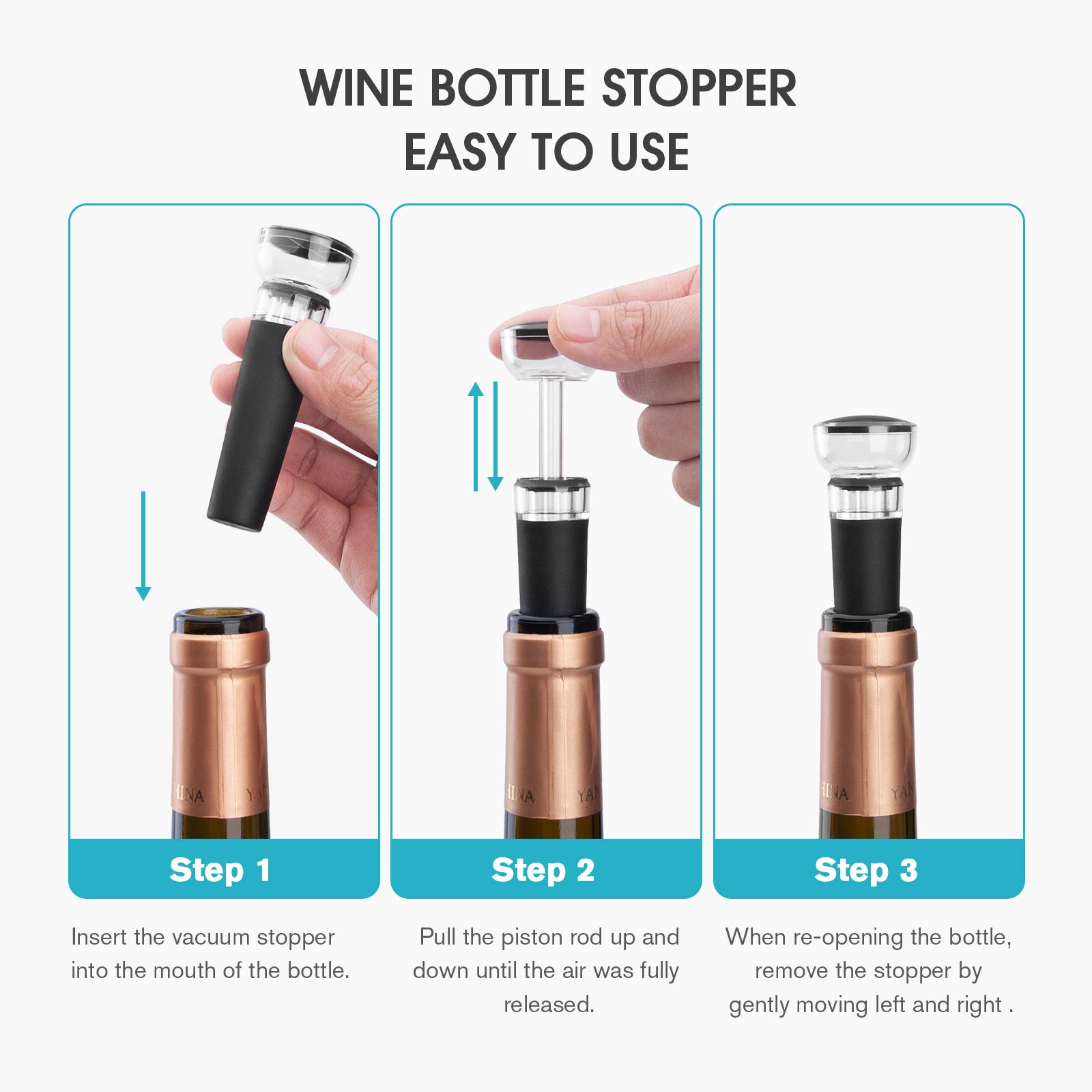 Kit com 4 Tampas para Vinho co - Wine Stopper Vacuum avaliação e preço