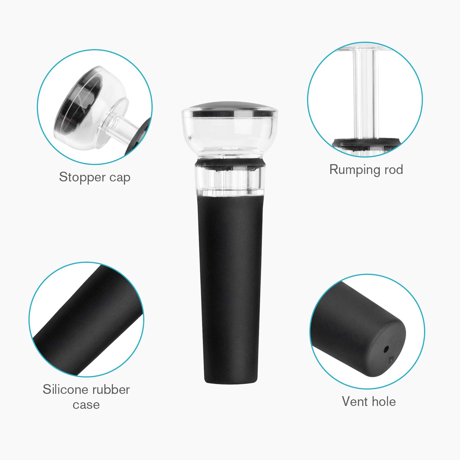 Kit com 4 Tampas para Vinho co - Wine Stopper Vacuum avaliação e preço